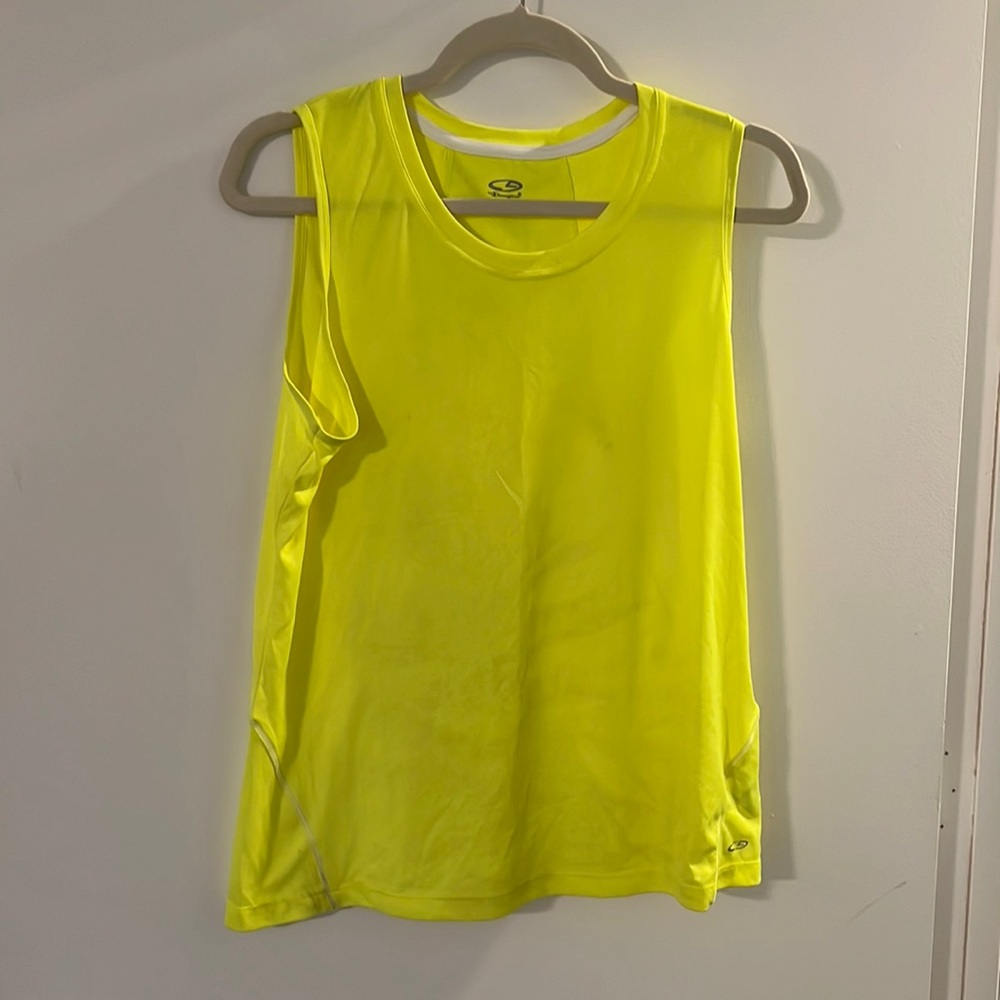 Champion Dri-Fit Neon Yellow Sleeveless Tank Top